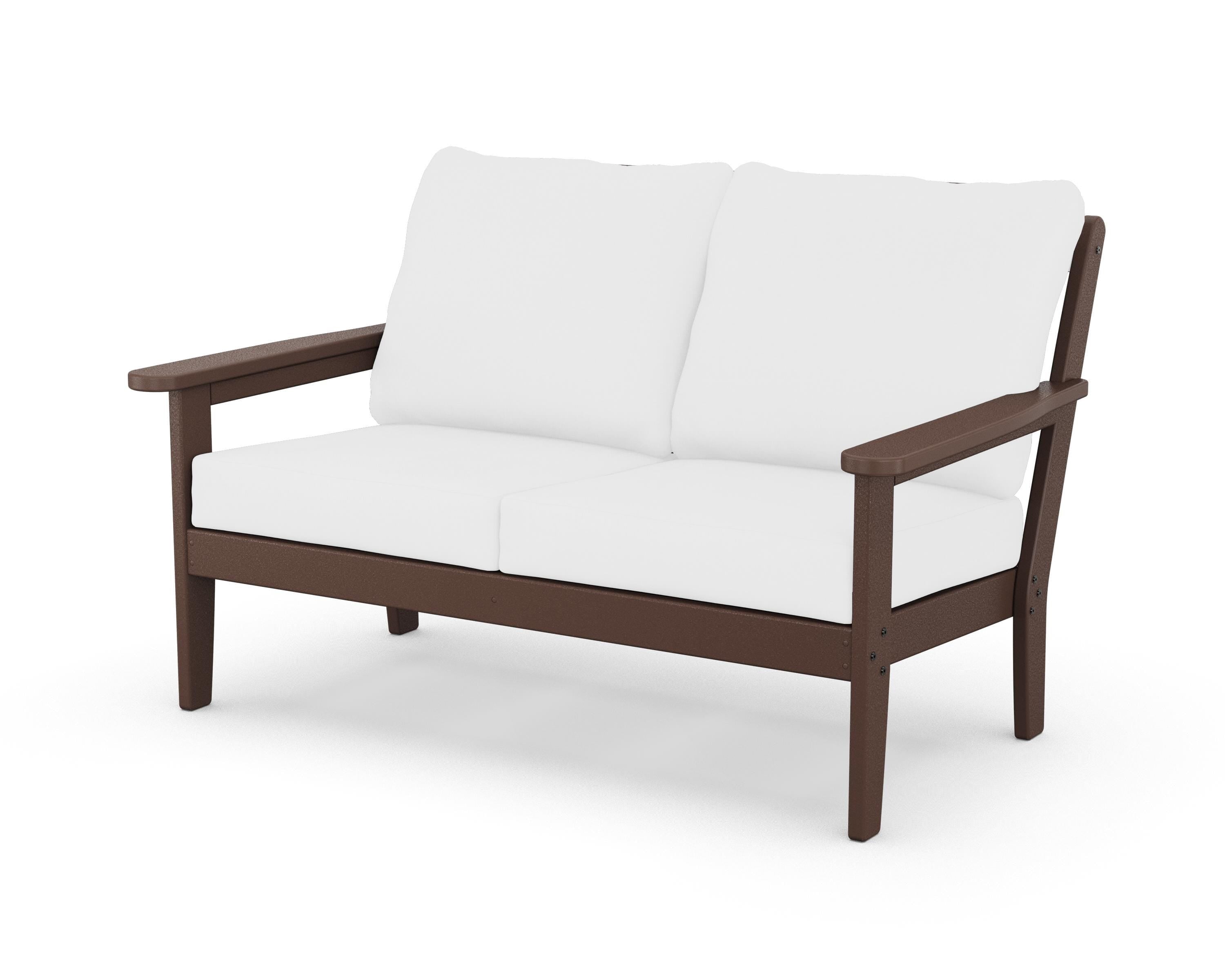 Country Living Cottage Deep Seating Loveseat in Mahogany / Natural