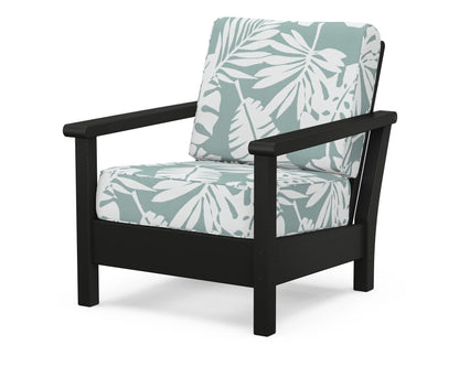 POLYWOOD® Harbour Deep Seating Chair in Black / Leaf Glacier Spa
