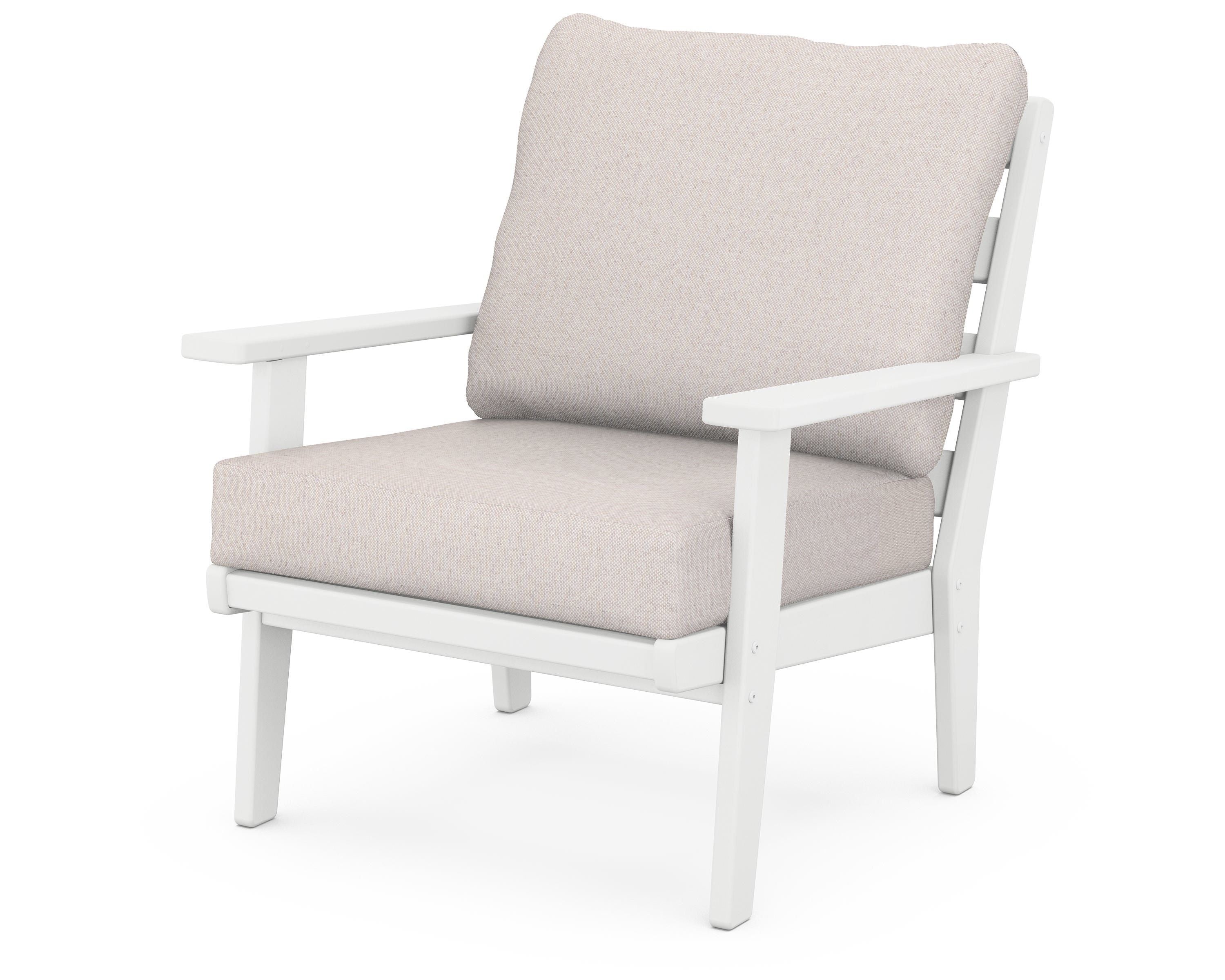 POLYWOOD® Grant Park Deep Seating Chair in White / Dune Burlap