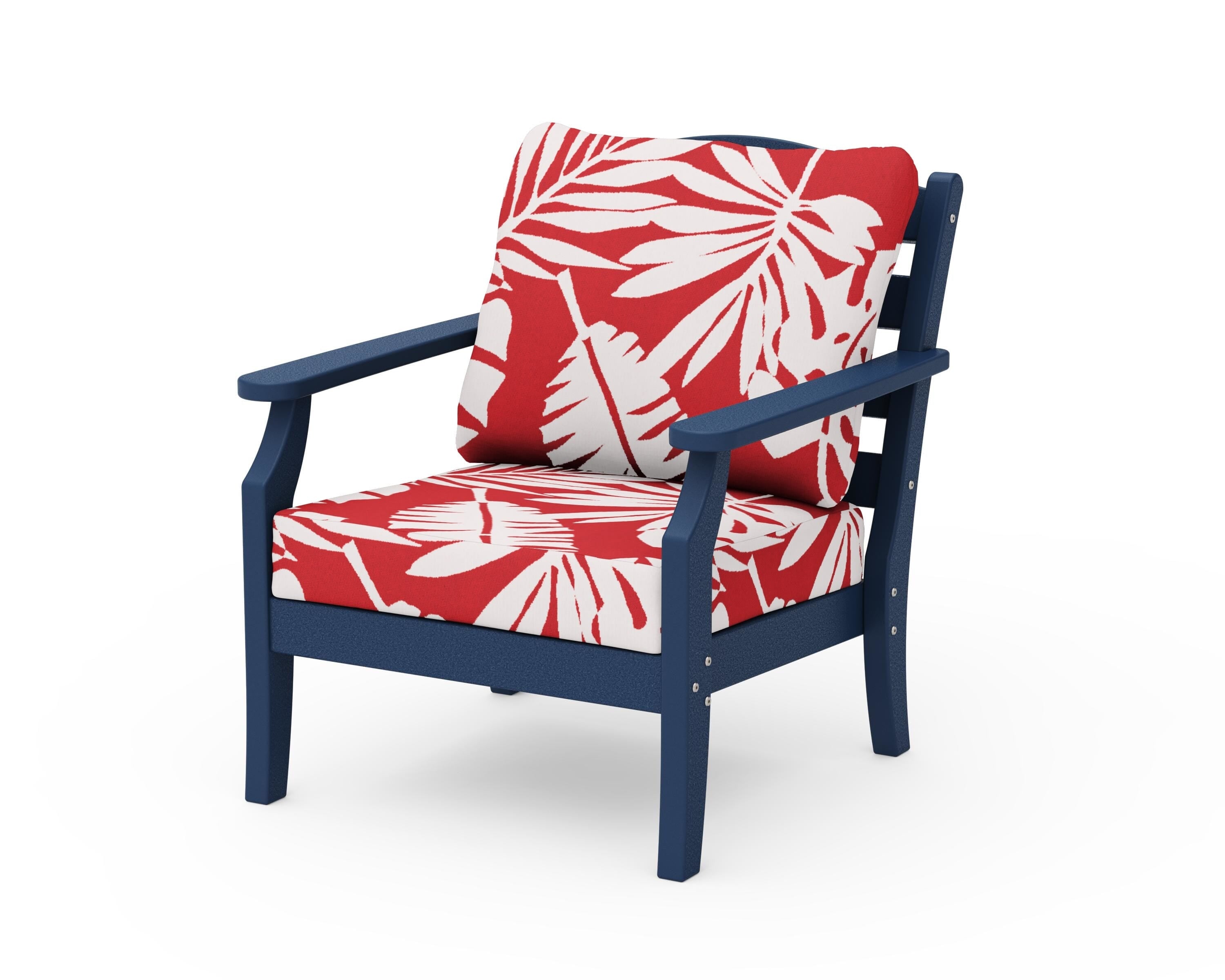 Draper James™ by  POLYWOOD® Savannah Deep Seating Chair in Navy / Leaf Crimson