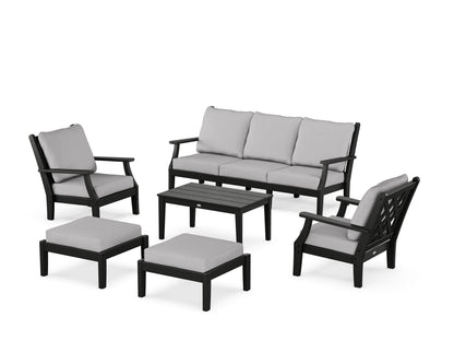 Country Living Wovendale 6-Piece Lounge Sofa Set in Black / Granite