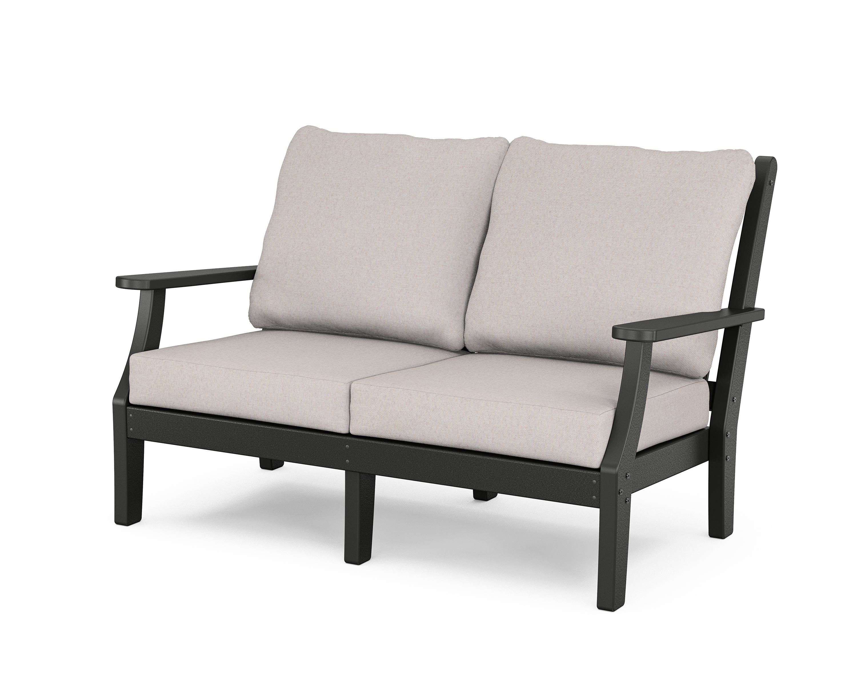 Country Living Wovendale Deep Seating Loveseat in Black / Dune Burlap