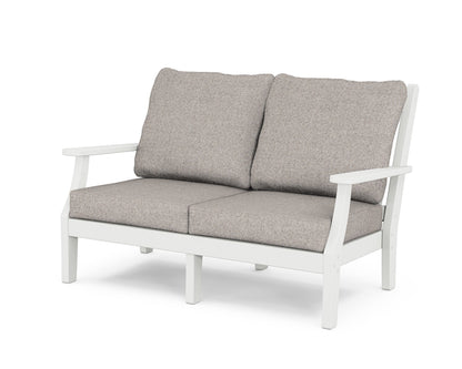 Country Living Wovendale Deep Seating Loveseat in White / Weathered Tweed