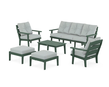 POLYWOOD® Lakeside 6-Piece Lounge Sofa Set in Green / Spa