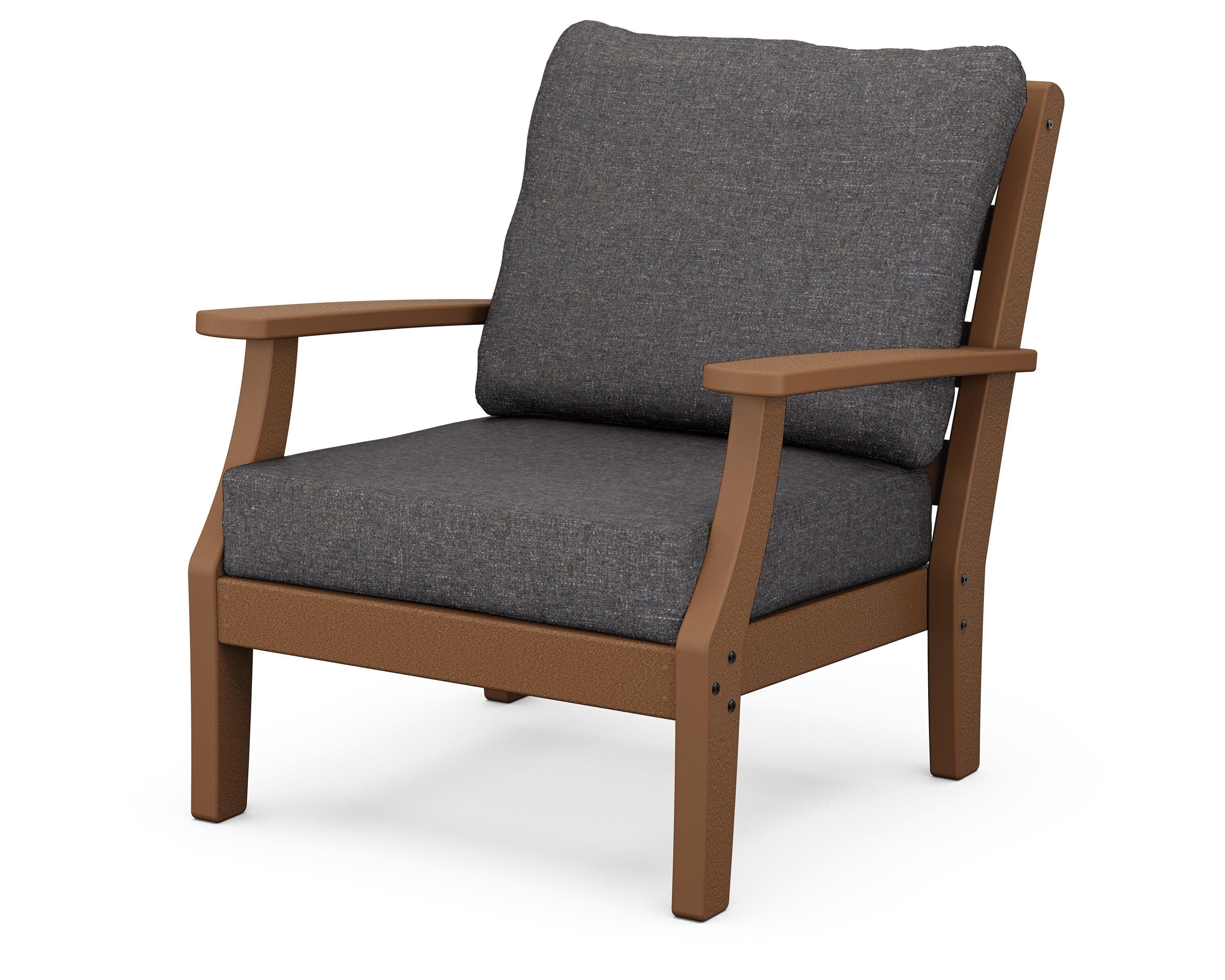 POLYWOOD® Chesapeake Deep Seating Chair in Teak / Ash Charcoal