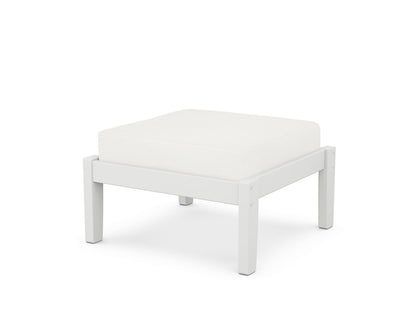 Unbranded Deep Seating Ottoman in White / Natural Linen