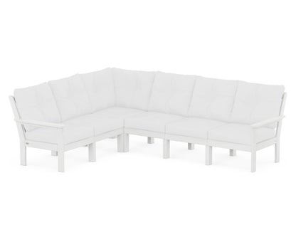 POLYWOOD® Vineyard 6-Piece Sectional in White / Natural