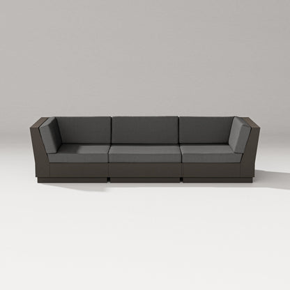 PW Designer Series Elevate Sofa Sectional in Vintage Coffee / Spectrum Carbon