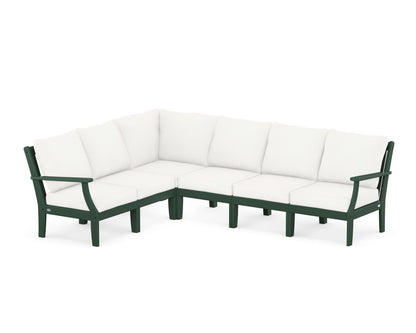 POLYWOOD® Braxton Modular 6-Piece Deep Seating Set in Green / Natural Linen