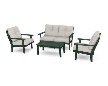 POLYWOOD® Lakeside 4-Piece Deep Seating Set in Green / Cast Ash