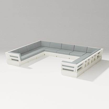 PW Designer Series Elevate Large U-Shaped Sectional in Vintage White / Spa