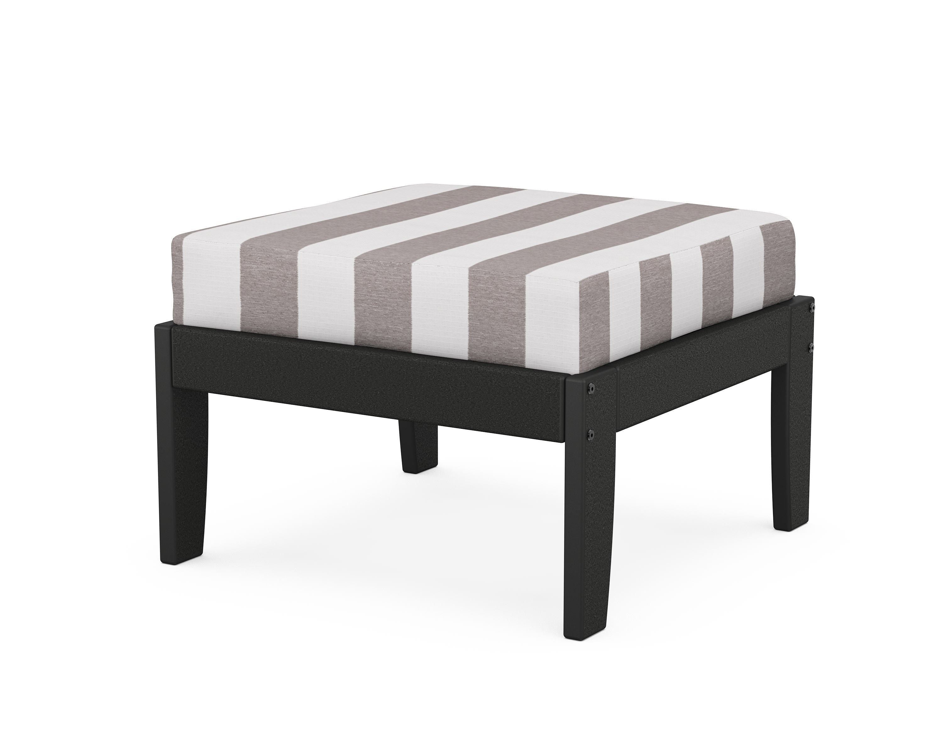 Unbranded Modular Ottoman - Classic in Black / Cabana Stripe Grey Mist