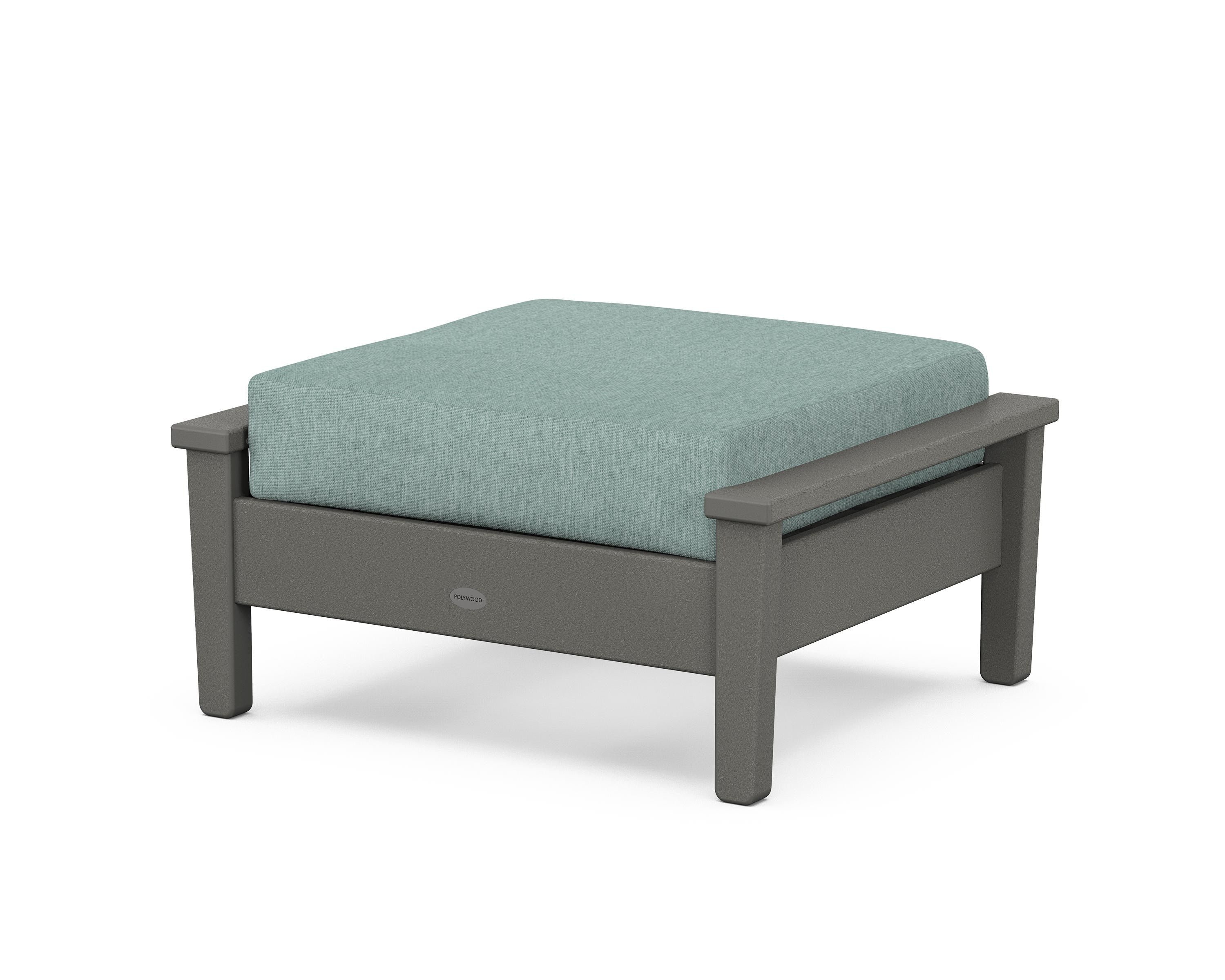 POLYWOOD® Prescott Deep Seating Ottoman in Slate Grey / Glacier Spa
