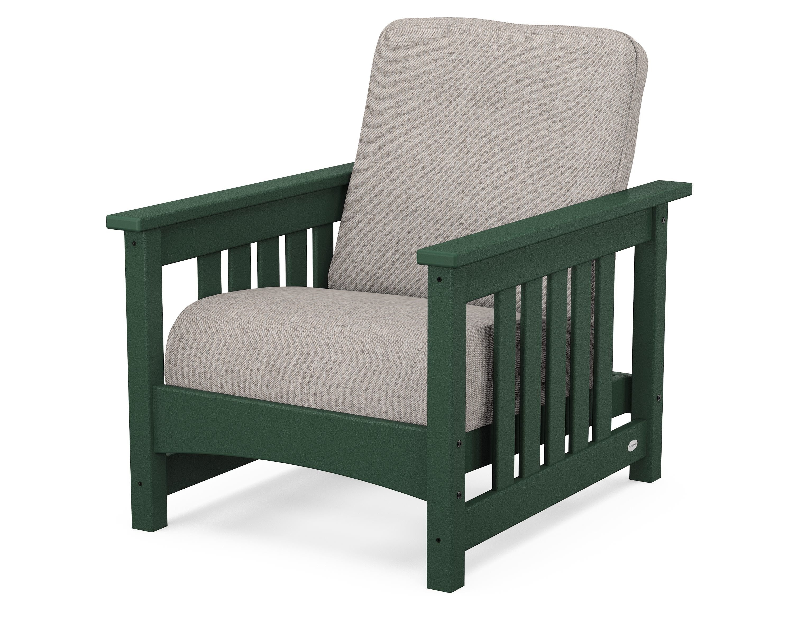 POLYWOOD® Club Mission Chair in Green / Weathered Tweed
