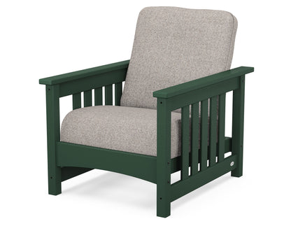 POLYWOOD® Club Mission Chair in Green / Weathered Tweed