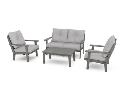 POLYWOOD® Lakeside 4-Piece Deep Seating Set in Slate Grey / Granite