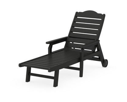 Draper James™ by  POLYWOOD® Savannah Chaise with Arms and Wheels in Black