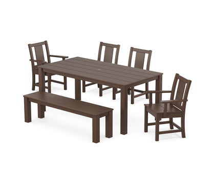 POLYWOOD® Prairie 6-Piece Parsons Dining Set with Bench in Mahogany