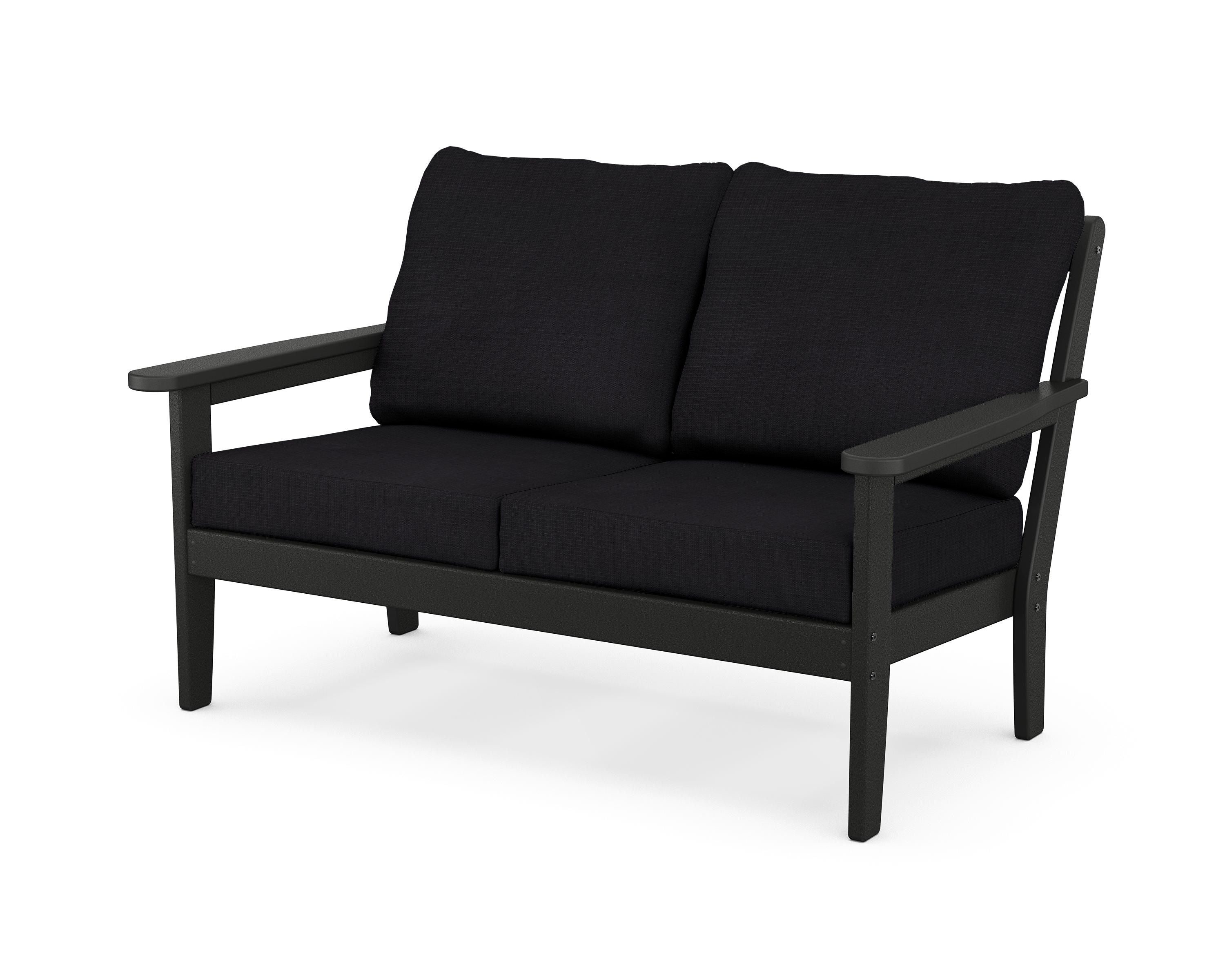 Country Living Cottage Deep Seating Loveseat in Black / Midnight Linen
