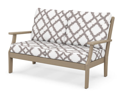 POLYWOOD® Braxton Deep Seating Loveseat in Vintage Sahara / Trellis Grey Mist