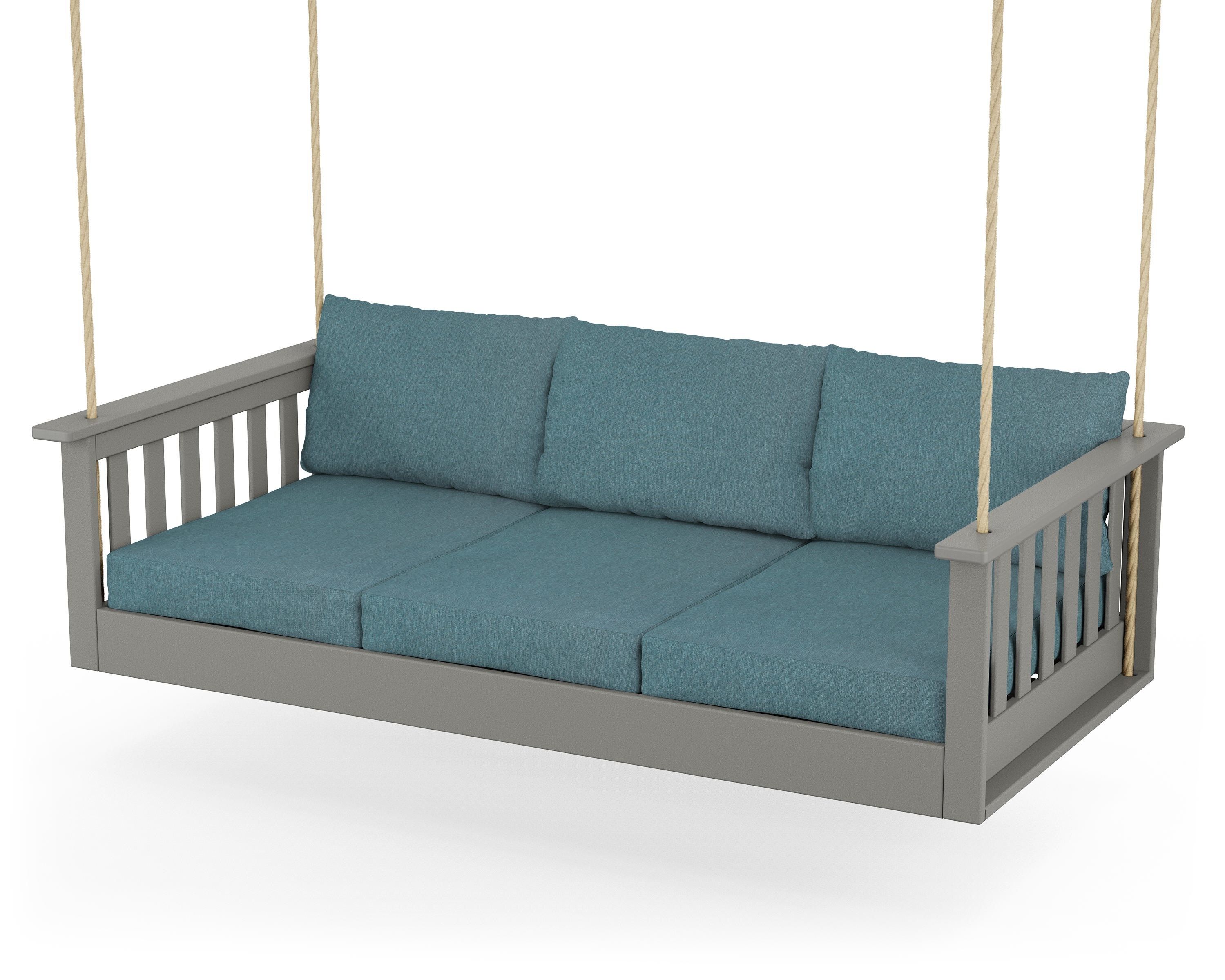 POLYWOOD® Vineyard Daybed Swing in Slate Grey / Ocean Teal