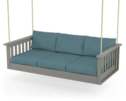 POLYWOOD® Vineyard Daybed Swing in Slate Grey / Ocean Teal