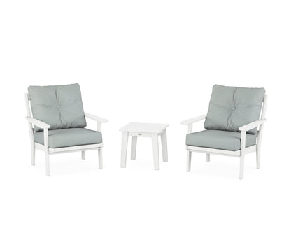 POLYWOOD® Mission 3-Piece Deep Seating Set in White / Spa