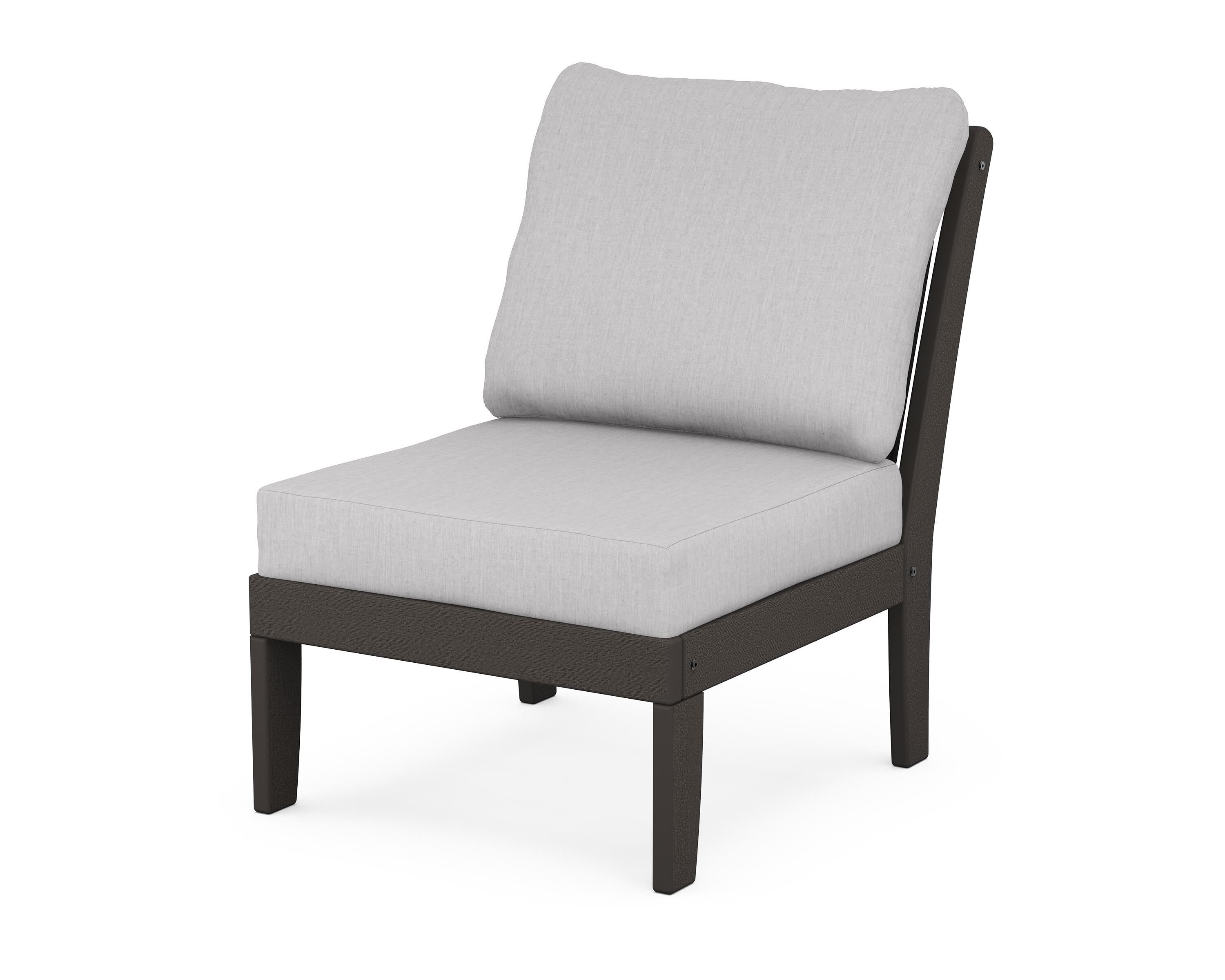 POLYWOOD® Braxton Modular Armless Chair in Vintage Coffee / Granite
