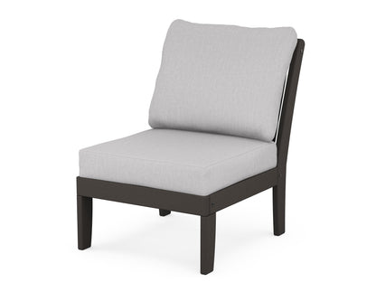 POLYWOOD® Braxton Modular Armless Chair in Vintage Coffee / Granite