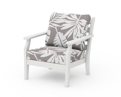 Draper James™ by  POLYWOOD® Savannah Deep Seating Chair in White / Leaf Grey Mist
