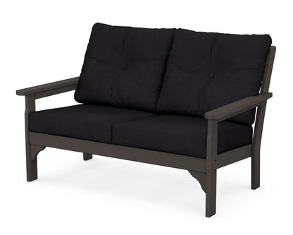 POLYWOOD® Vineyard Deep Seating Loveseat in Vintage Coffee / Midnight Linen