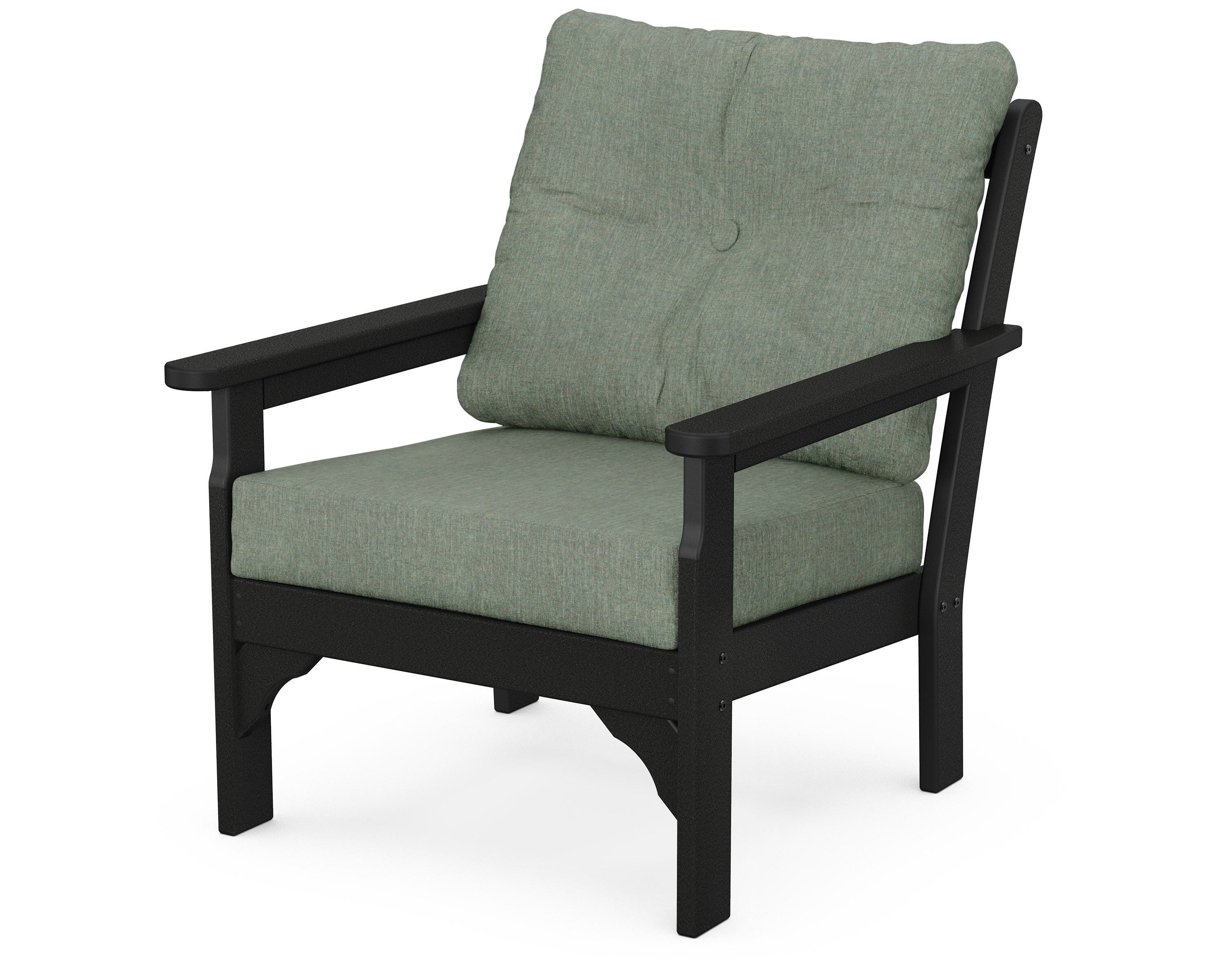 POLYWOOD® Vineyard Deep Seating Chair in Black / Cast Sage