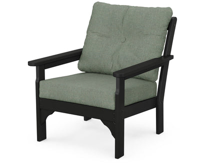 POLYWOOD® Vineyard Deep Seating Chair in Black / Cast Sage