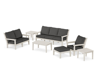 POLYWOOD® Chippendale 7-Piece Deep Seating Set in Sand / Spectrum Carbon