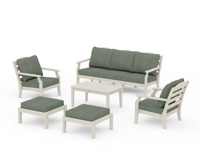 Draper James™ by  POLYWOOD® Savannah 6-Piece Lounge Sofa Set in Sand / Cast Sage