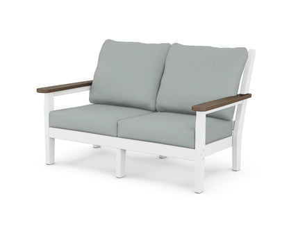 POLYWOOD® Chippendale Deep Seating Loveseat in White / Kona / Spa