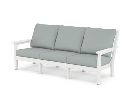 POLYWOOD® Chippendale Deep Seating Sofa in White / Spa