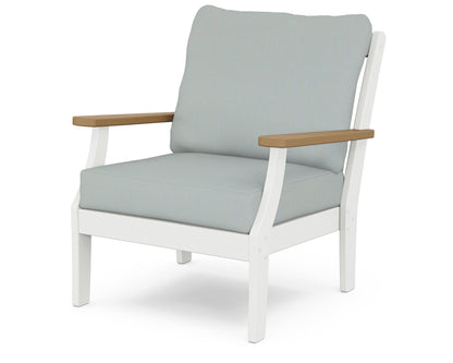 POLYWOOD® Braxton Deep Seating Chair in White / Natural / Spa