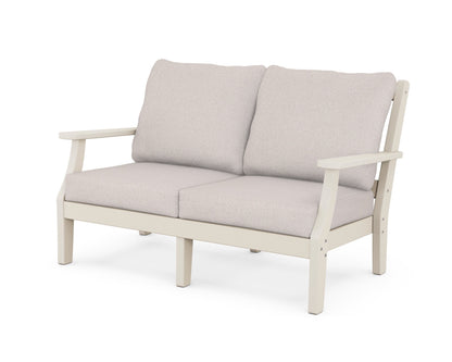 Martha Stewart by POLYWOOD® Chinoiserie Deep Seating Loveseat in Sand / Dune Burlap