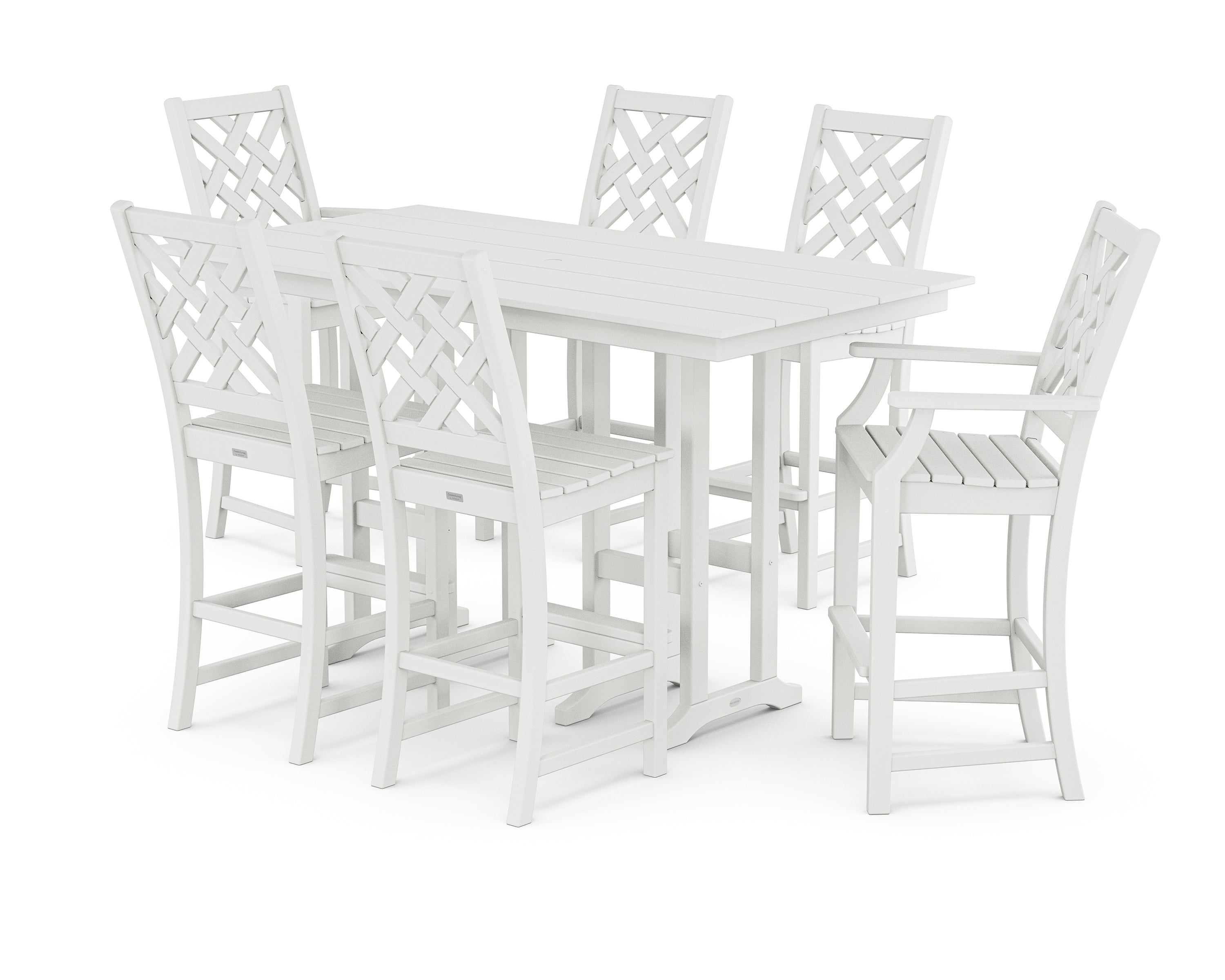 Country Living Wovendale 7-Piece Farmhouse Bar Set in White