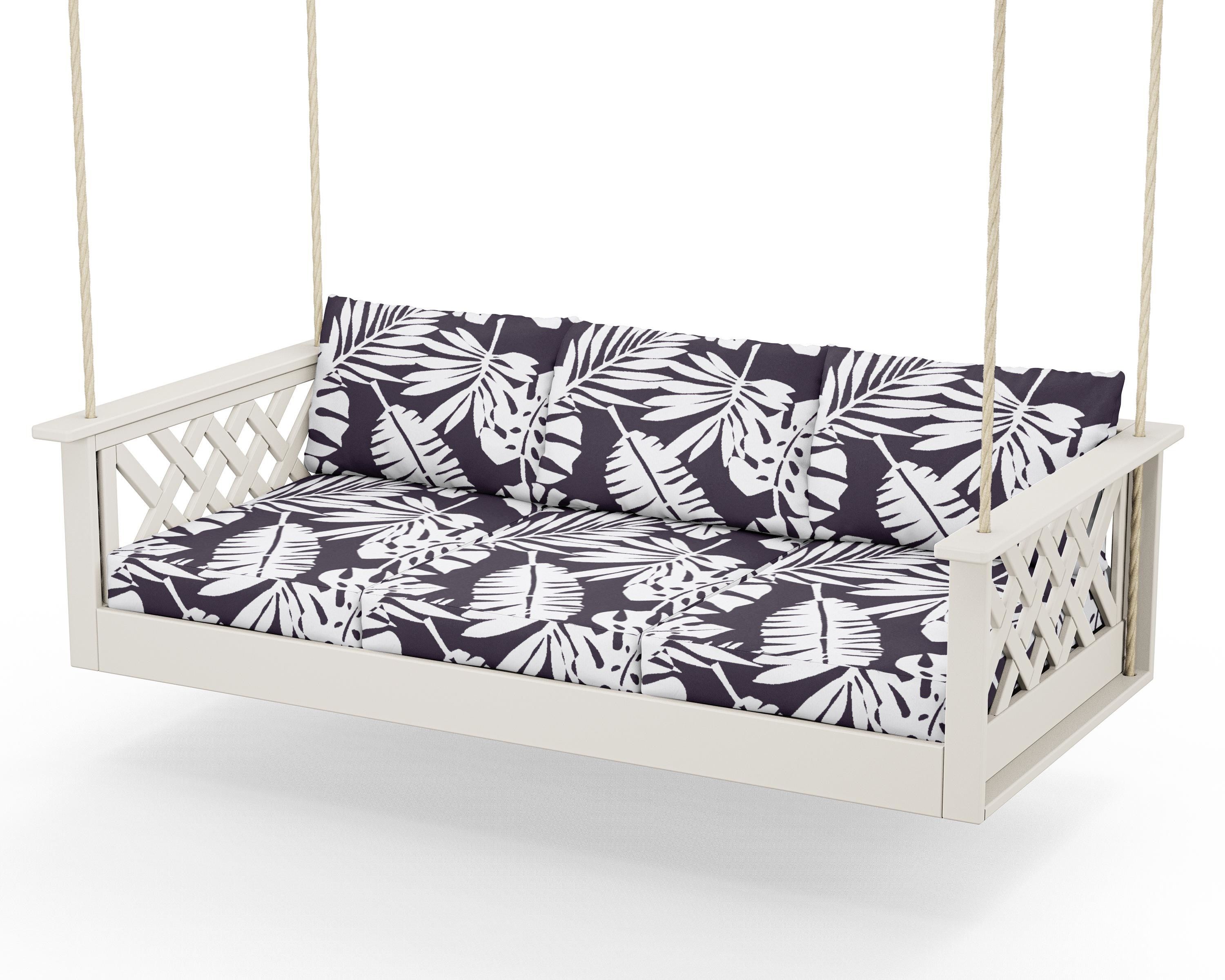 Country Living Wovendale Daybed Swing in Sand / Leaf Navy
