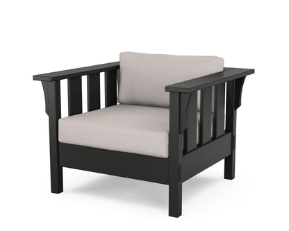 Martha Stewart by POLYWOOD® Acadia Deep Seating Chair in Black / Dune Burlap