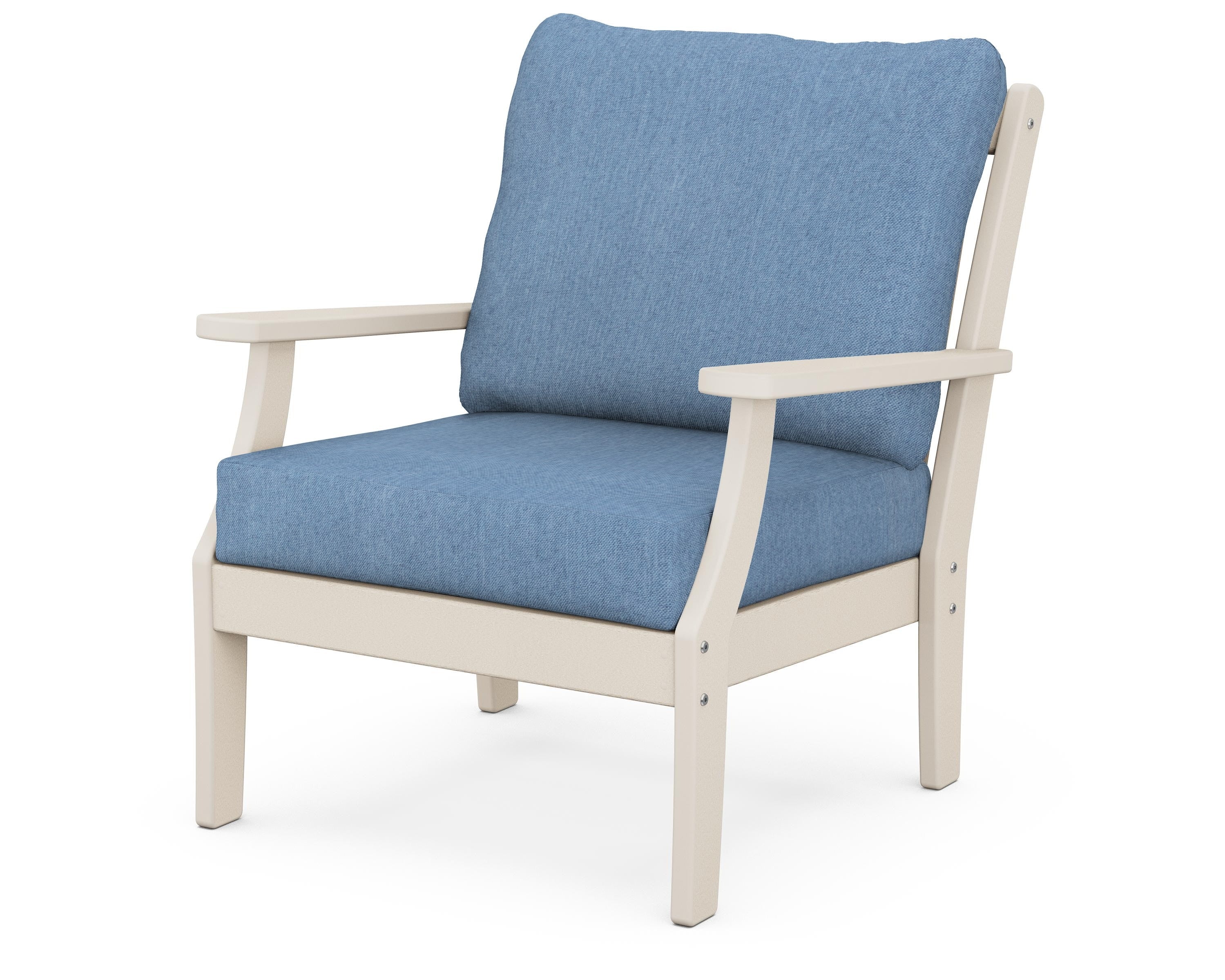 POLYWOOD® Braxton Deep Seating Chair in Sand / Sky Blue