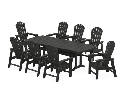 POLYWOOD® South Beach 9-Piece Dining Set with Trestle Legs in Black