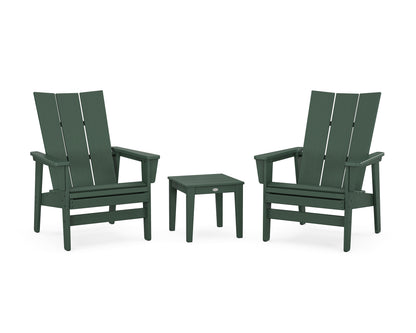 POLYWOOD® 3-Piece Modern Grand Upright Adirondack Set in Green