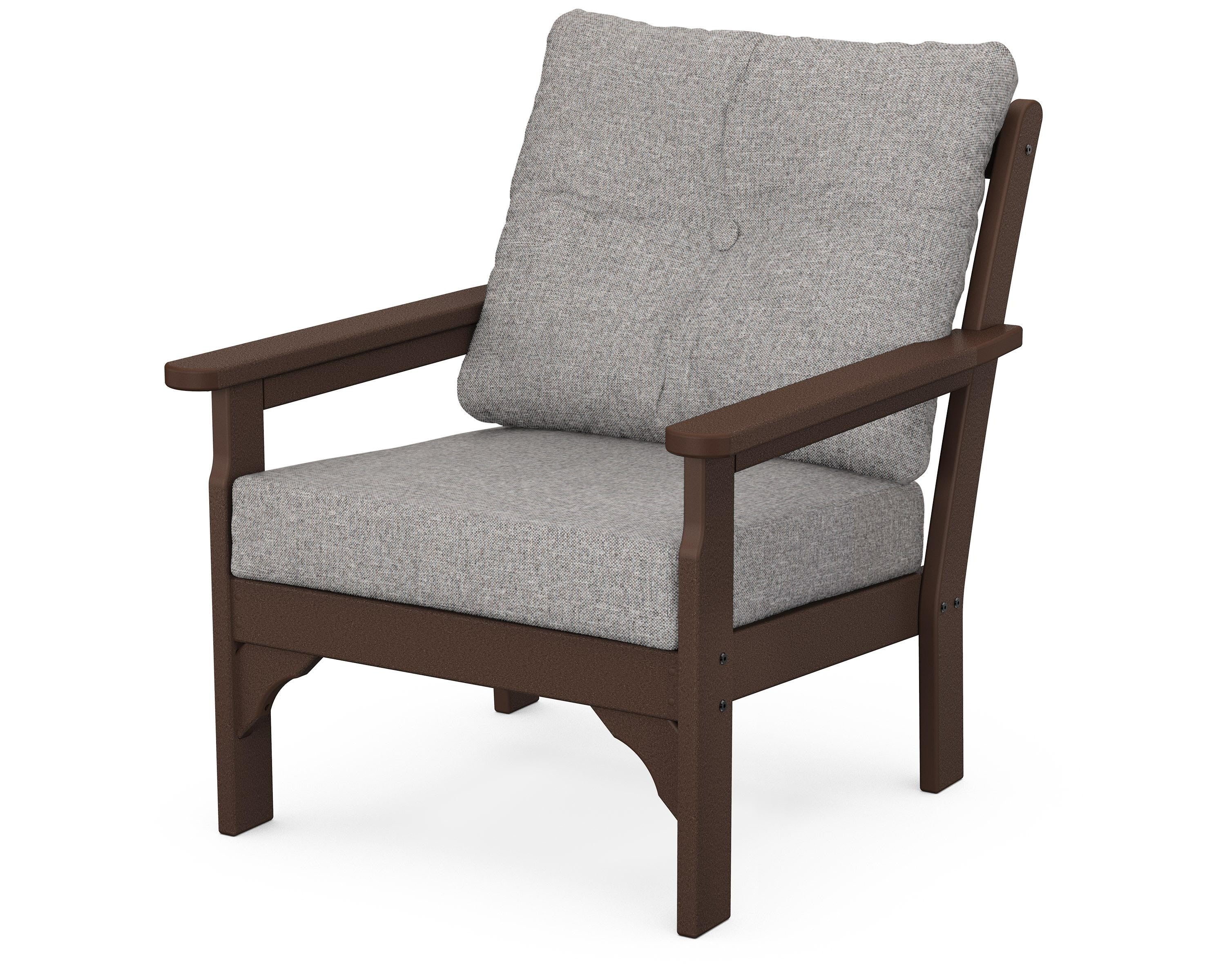 POLYWOOD® Vineyard Deep Seating Chair in Mahogany / Grey Mist