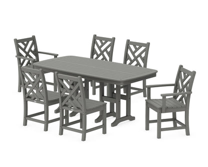 POLYWOOD® Chippendale 7-Piece Dining Set in Slate Grey