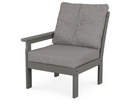POLYWOOD® Vineyard Modular Left Arm Chair in Slate Grey / Grey Mist