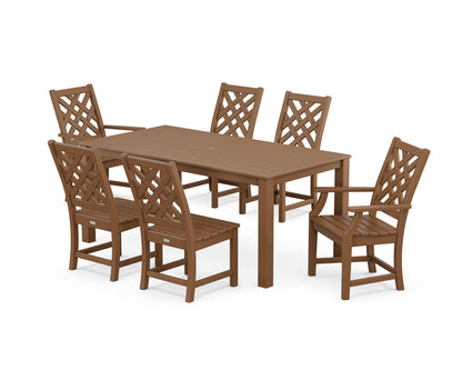 Country Living Wovendale 7-Piece Parsons Dining Set in Teak