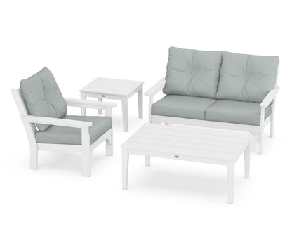 POLYWOOD® Vineyard 4-Piece Deep Seating Set in White / Spa